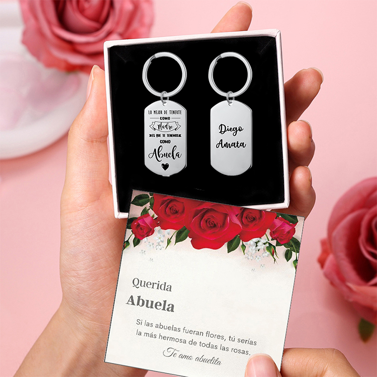 A mi abuela - Llavero 1-5 Nombres Personalizado LA MEJOR ABUELA-Jessemade ES