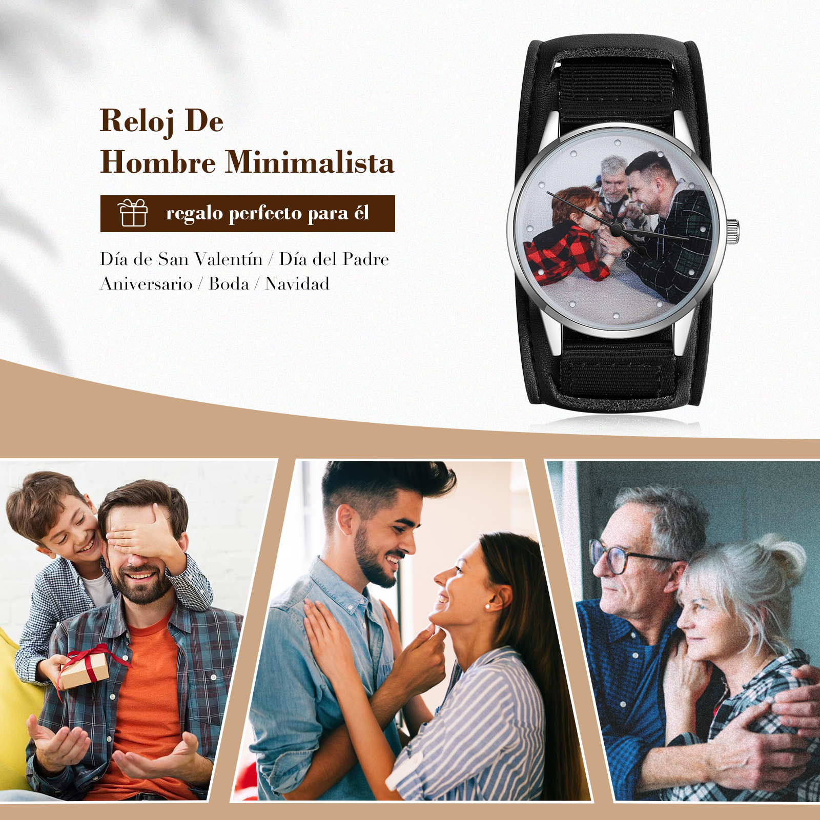 Reloj con 1 foto personalizada