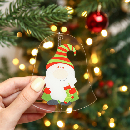 Navidad-Ornamento navideño de acrílico genios en forma de campanilla con 1 nombre personalizado