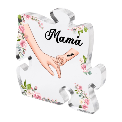 A mi mamá/abuela-Placa de acrílico en forma de corazón mano a mano con 1 texto y 1 nombre personalizado | Jessemade