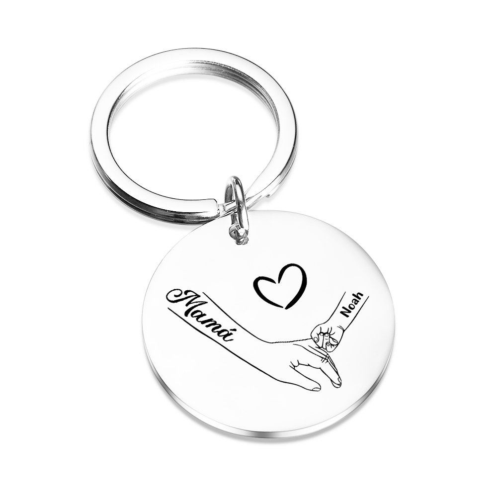 A mi mamá-Llavero 1-6 Nombres Personalizados MANOS COGIDAS-Jessemade ES