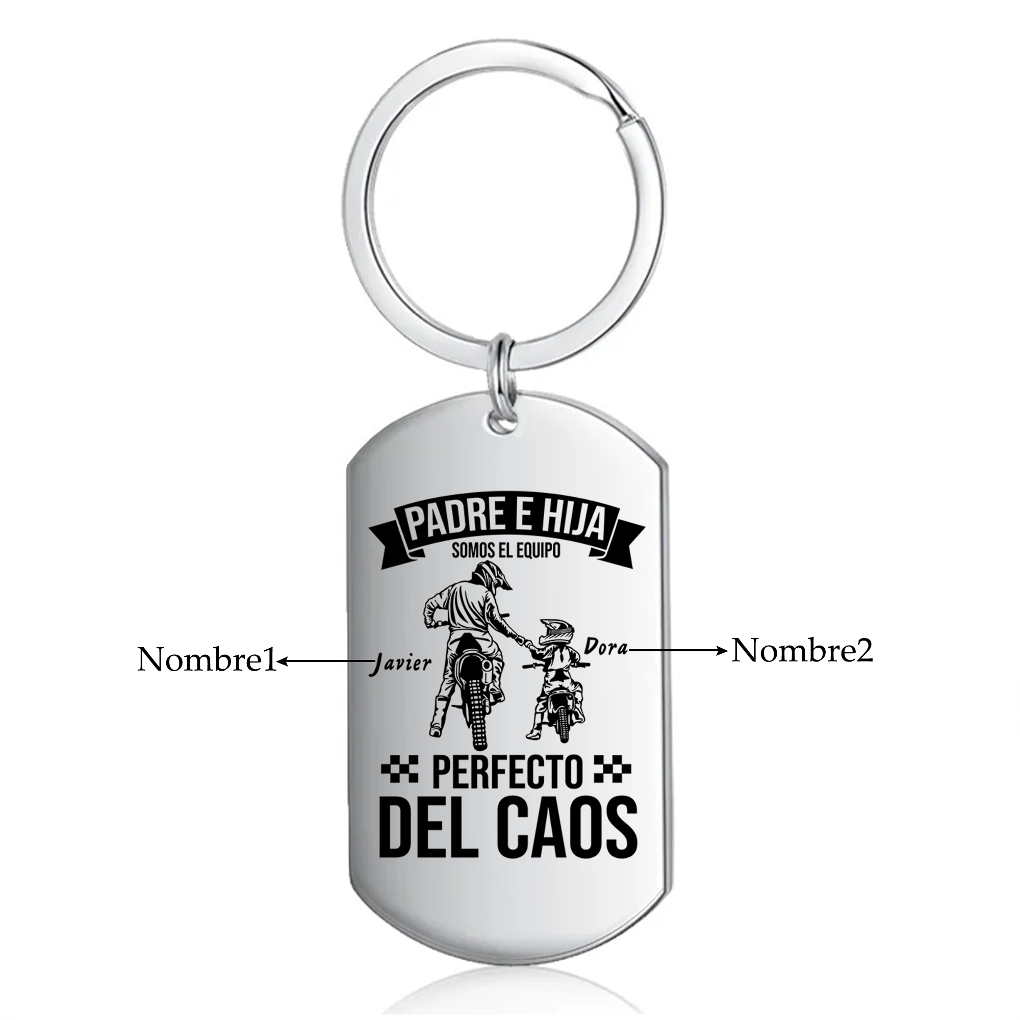 A mi papá-Llavero Personalizado PADRE E HIJA SOMOS EL EQUIPO PERFECTO 2 Nombres-Jessemade ES