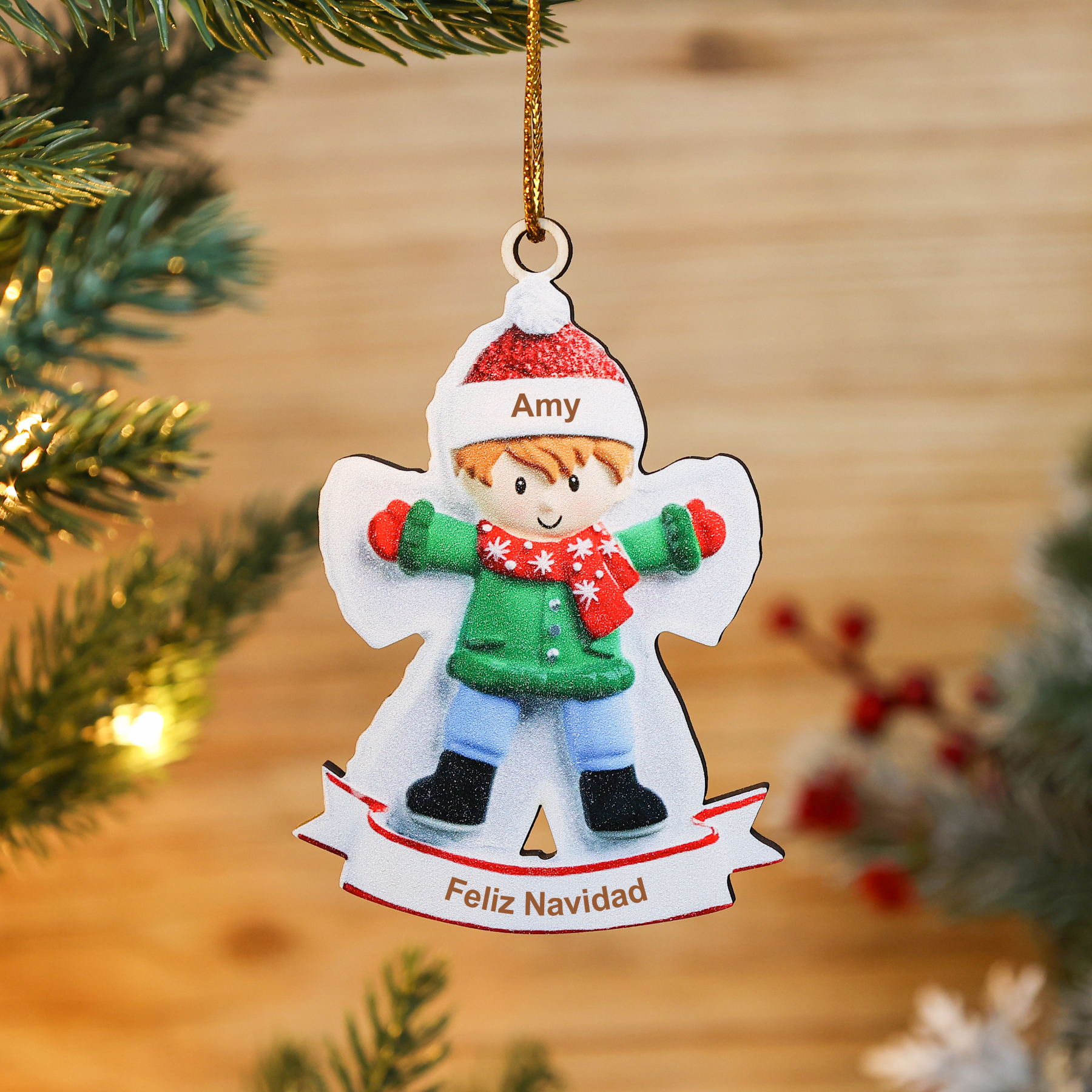 Navidad-Bebé Ornamento Navideño Muñeco 1 nombre y texto personalizados