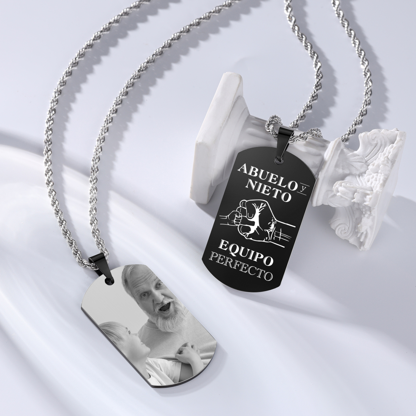 A MI ABUELO-Collar abuelo y nieto de placa personalizada con foto-Jessemade ES