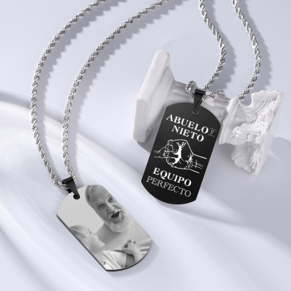 A MI ABUELO-Collar abuelo y nieto de placa personalizada con foto-Jessemade ES