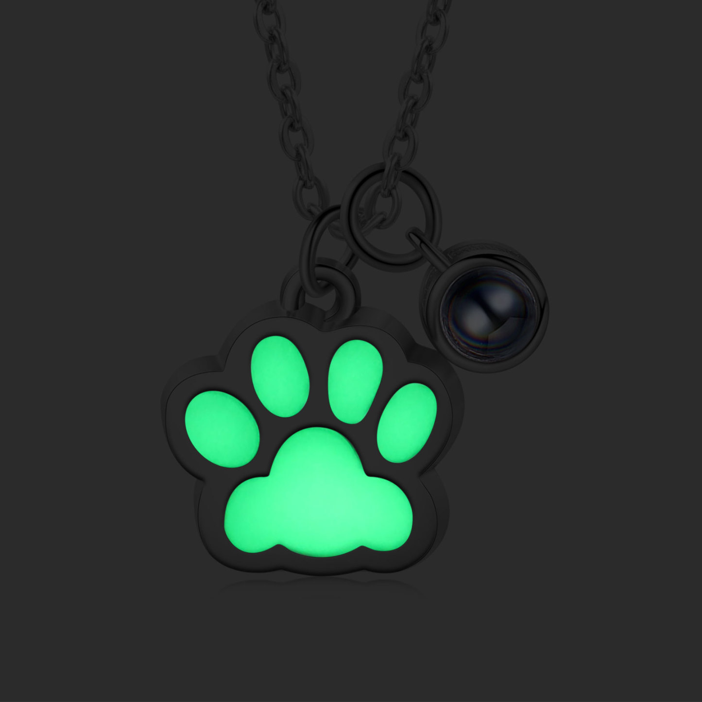 Collar para pareja de pata fluorescente con proyección de foto en color-Jessemade ES