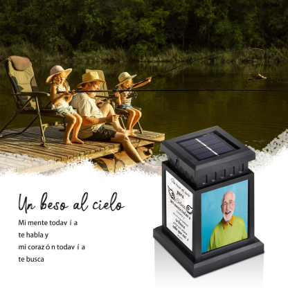 Luz Nocturna Conmemorativa Linterna con frase fijado y personalizada con nombre y 3 fotos a ser querido-Jessemade ES