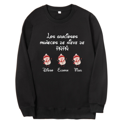 Familia-Sudadera "Muñecos de nieve" 4 nombres personalizados-Jessemade ES