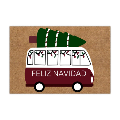 Navidad-felpudo/alfombra de entrada coche y árbol-Jessemade ES
