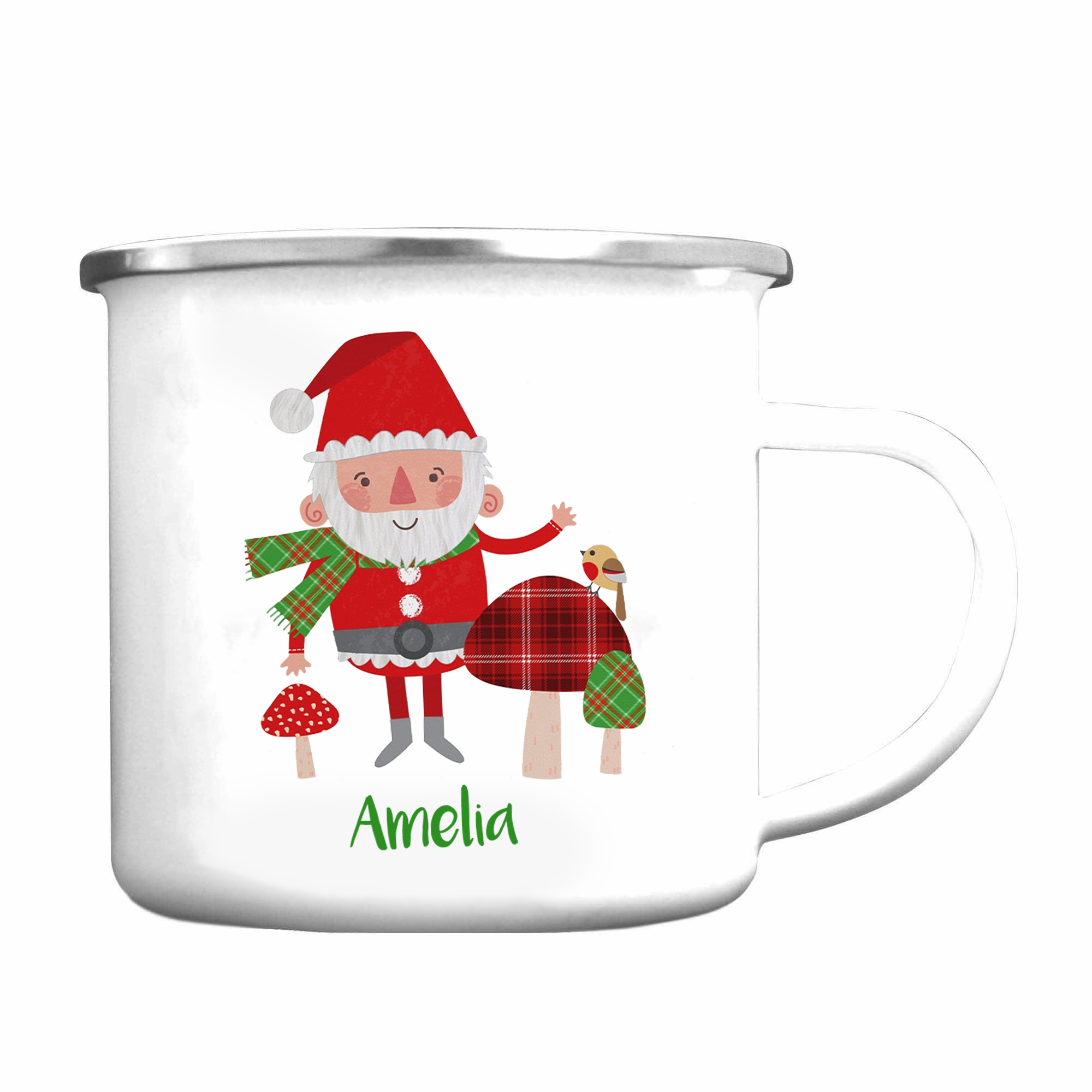 Navidad-Taza Papá Noel para niños con 1 nombre personalizado