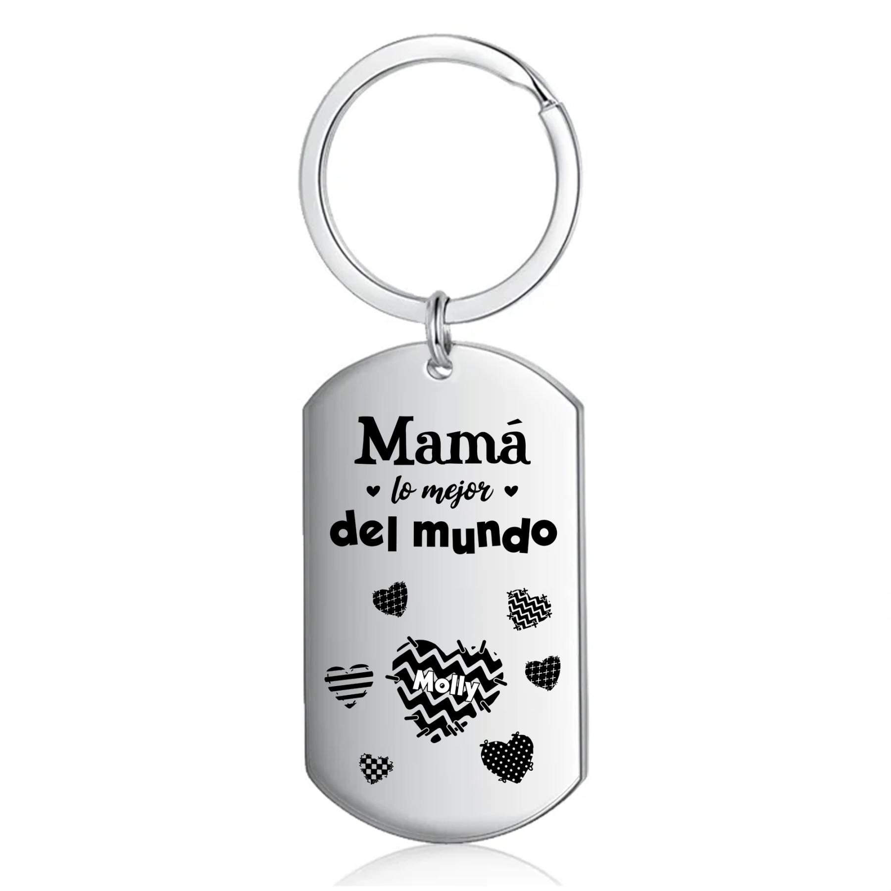 A mi mamá-Llavero 1-6 Nombres Personalizados CORAZONES-Jessemade ES