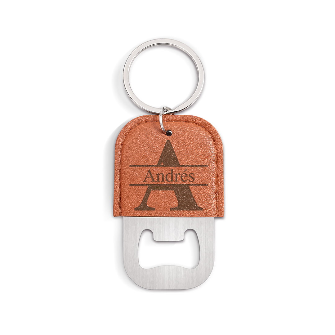 Llavero abrebotellas de cuero personalizado con 15 designs available para hombre