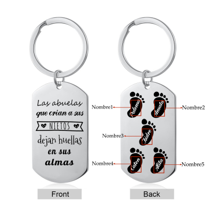 A mi abuela - Llavero 1-5 Nombres Personalizado LAS ABUELAS DEJAN HUELLAS EN NIETOS-Jessemade ES