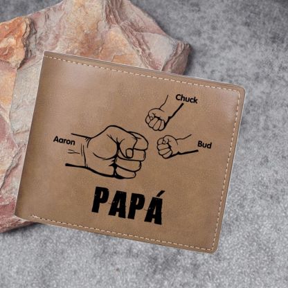 A mi papá-Cartera 2-5 nombres y foto personalizados billetera clásica puño a puño -Jessemade ES