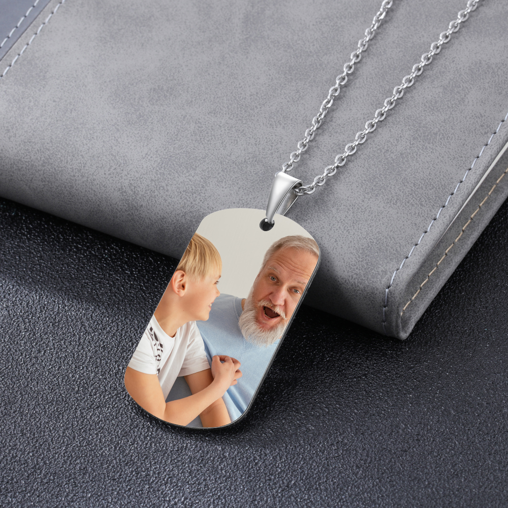 A MI ABUELO-Collar abuelo y nieto de placa personalizada con foto-Jessemade ES