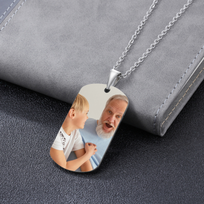 A MI ABUELO-Collar abuelo y nieto de placa personalizada con foto-Jessemade ES