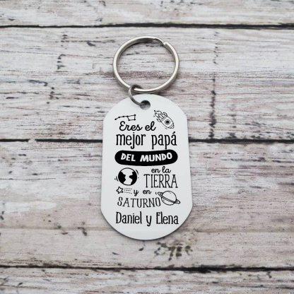 A mi papá-Llavero Personalizado EL MEJOR PAPÁ 1 Texto -Jessemade ES