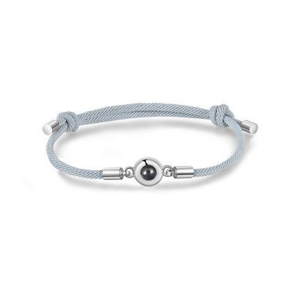 Pulsera para pareja con proyección de foto con dije de corazón magnético-Jessemade ES