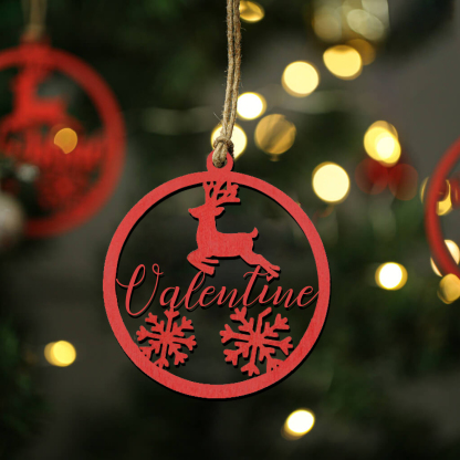 Navidad-Ornamento navideño con reno o cascabel con 1 nombre personalizado