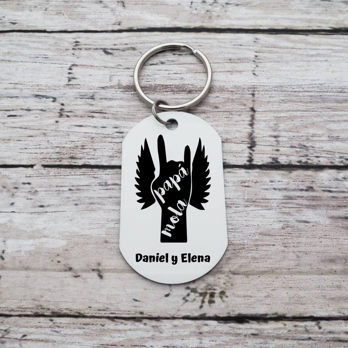 A mi papá-Llavero Personalizado PAPÁ MOLA 1 Texto -Jessemade ES