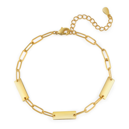 Pulsera para mujer con placas personalizadas con 3 nombres-Jessemade ES