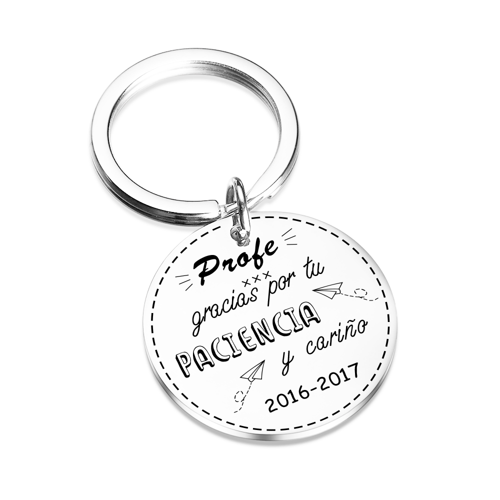 Llavero a profe gracias por tu paciencia y cariño con año personalizado-Jessemade ES