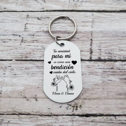 A mi amiga - Llavero con 2 nombres personalizados con foto-Jessemade ES