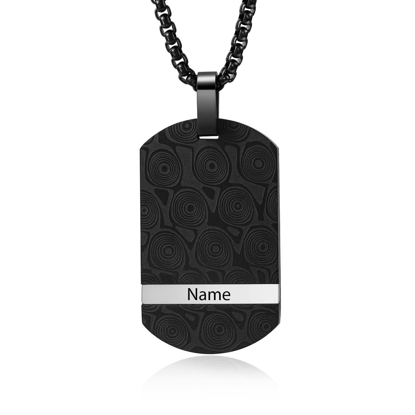 Collar de placa personalizado con 1 nombre para hombre-Jessemade ES
