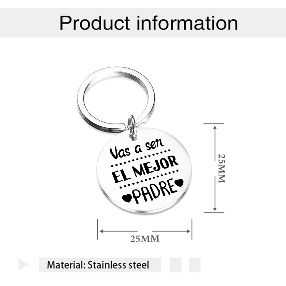 A mi papá-Llavero de placa redonda "Vas a ser el mejor padre" personalizado con 1 foto-Jessemade ES