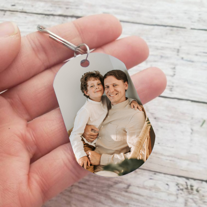 A mi papá-Llavero Personalizado con 1 Foto y 1 Nombre-Jessemade ES