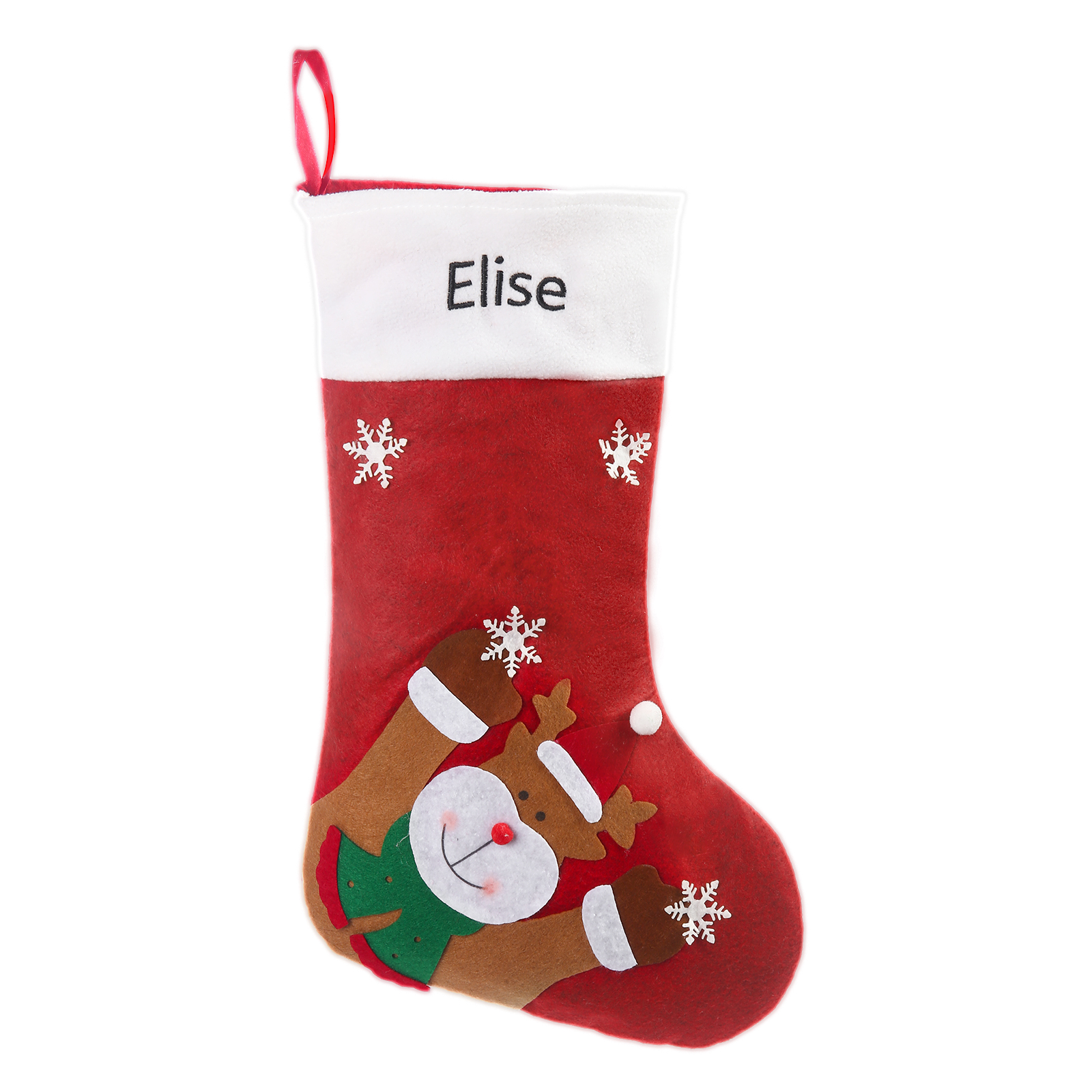 Adornos de medias navideñas con muñeco Bolsa de regalo 1 Nombre personalizado-Jessemade ES