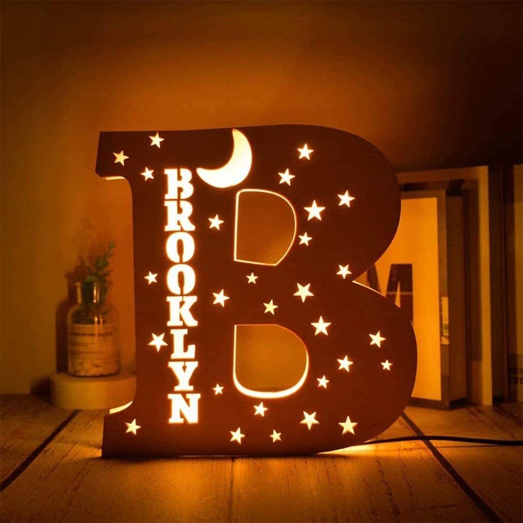 Lámpara 3D Ilusión Luz de Noche LED 26 Letras con 1 nombre personalizado-Jessemade ES