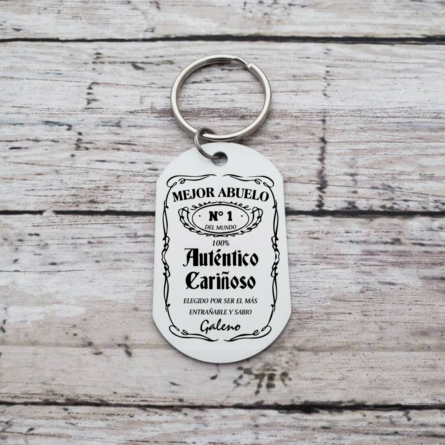 A mi abuelo-Llavero ABUELO N ° 1 DEL MUNDO personalizado con 1 nombre-Jessemade ES