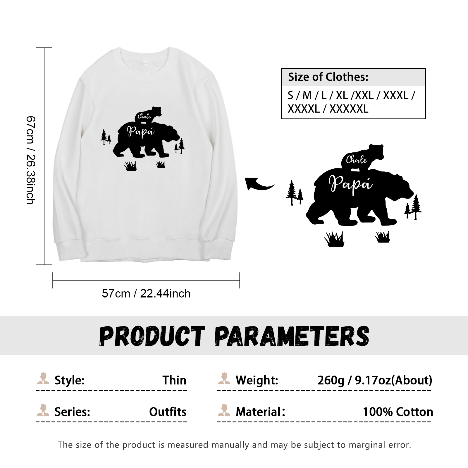 Familia-Sudadera "Oso y sus bebés" 2 nombres personalizados-Jessemade ES