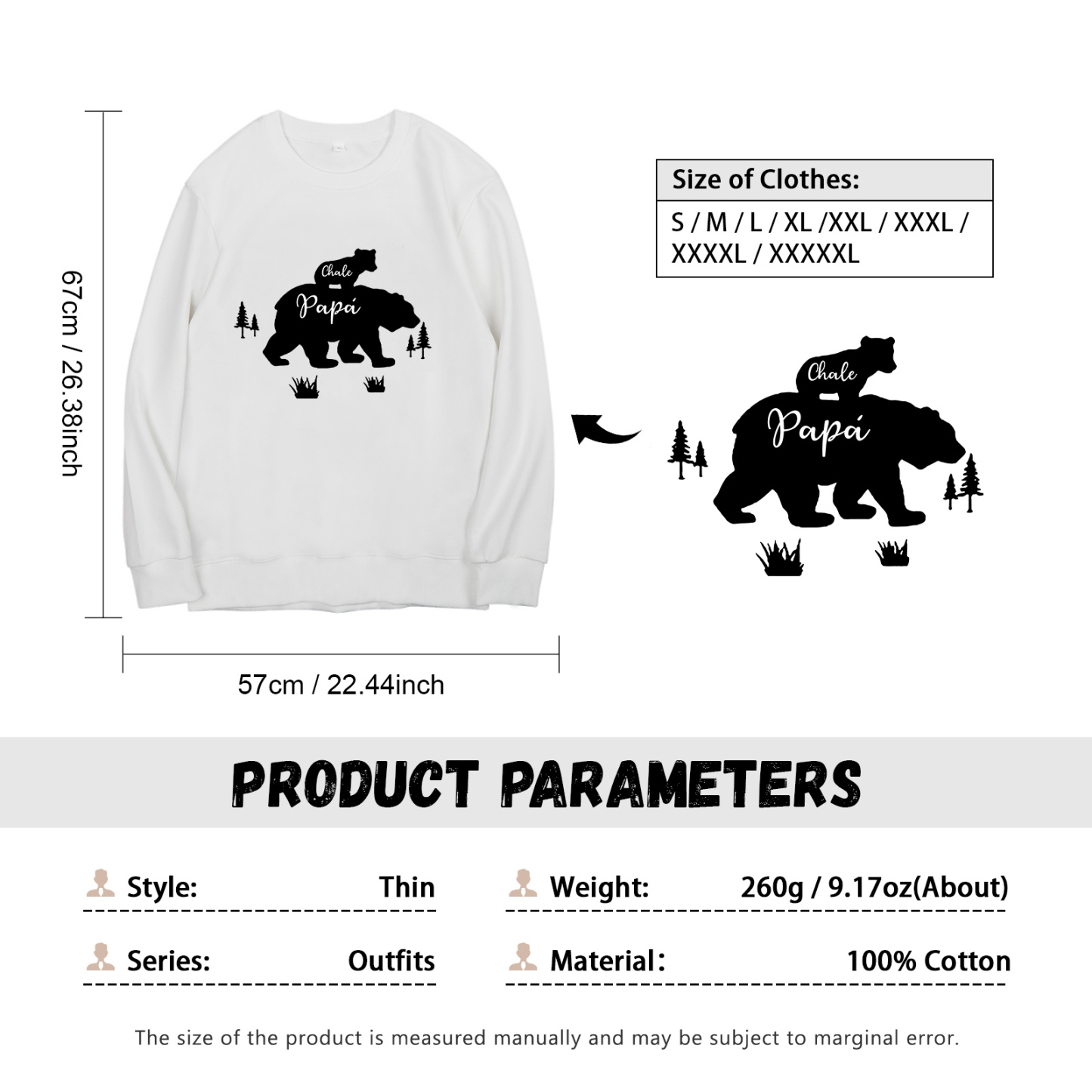 Familia-Sudadera "Oso y sus bebés" 2 nombres personalizados-Jessemade ES