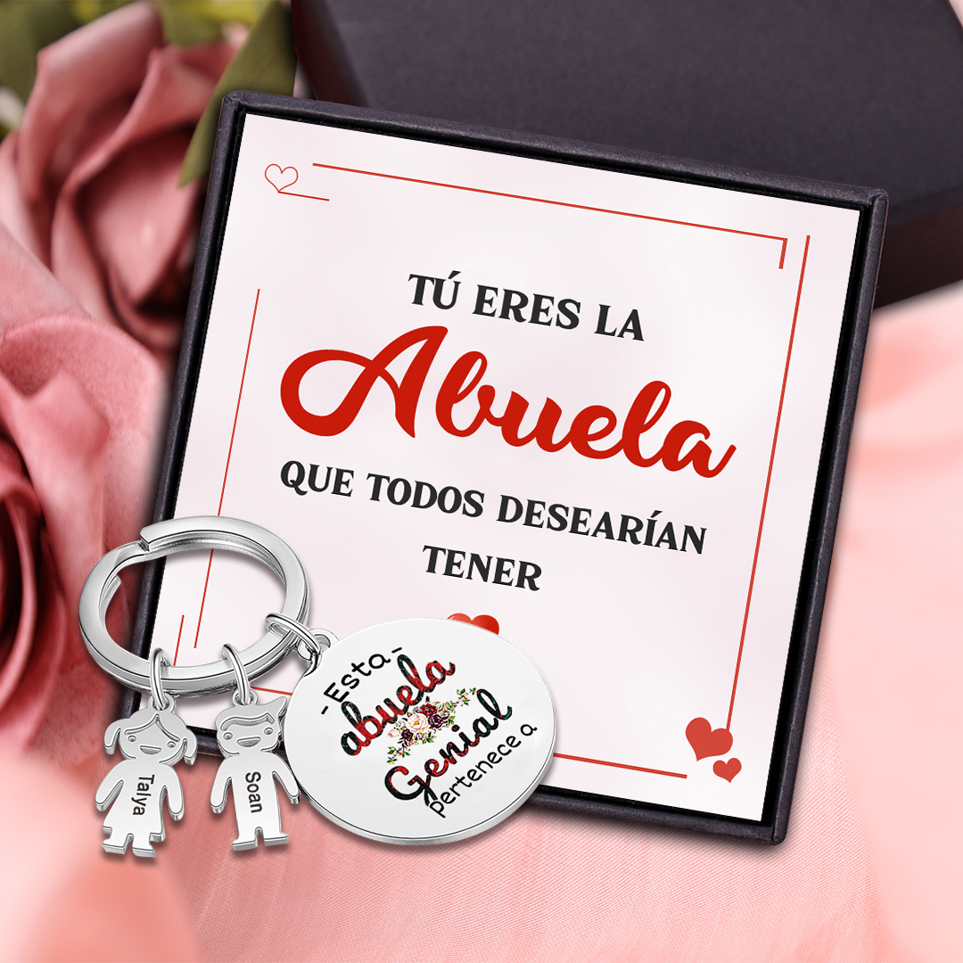 A mi abuela - Llavero con 1-5 nombres personalizados en "niños"-Jessemade ES