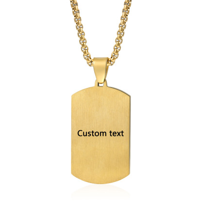 Collar de placa personalizado con 1 nombre, 1 letra y 1 texto en la trasera para hombre-Jessemade ES