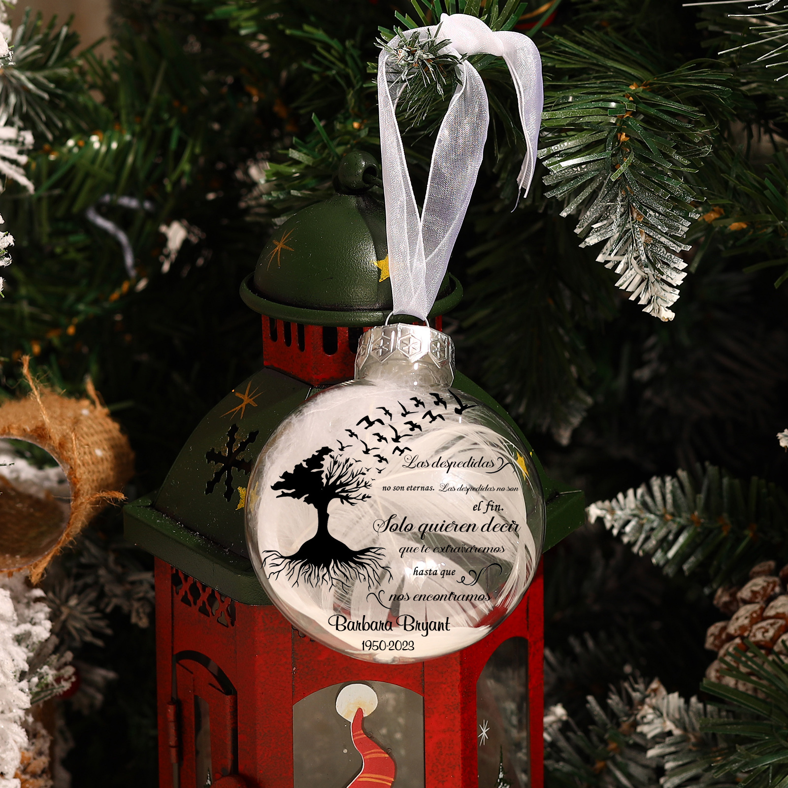 Bola navideña conmemorativa Adorno de Navidad 1 nombre y años personalizados con pluma -Jessemade ES