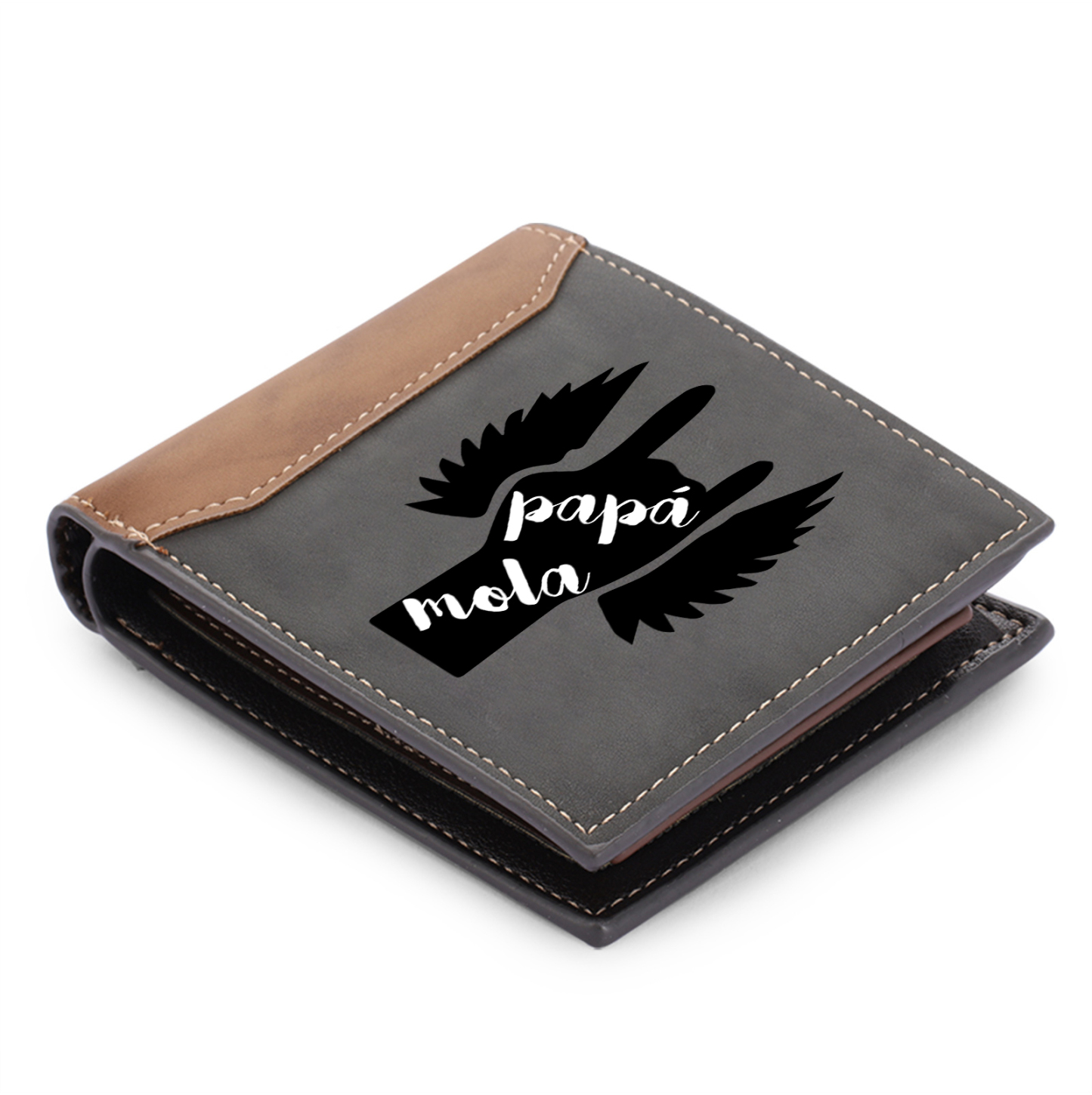A mi papá-Cartera, billetera clásica 1 texto personalizado para hombre monedero-Jessemade ES