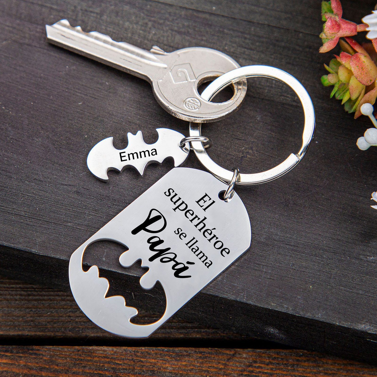 A mi papá-Llavero 1-5 Nombres Personalizados Batman-Jessemade ES