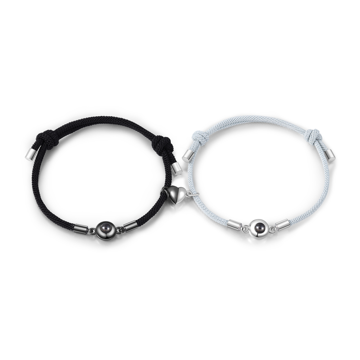 Pulsera para pareja con proyección de foto con dije de corazón magnético-Jessemade ES