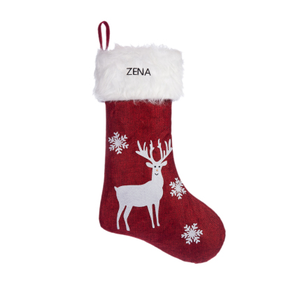 Adornos de medias navideñas con muñeco Bolsa de regalo 1 Nombre personalizado-Jessemade ES