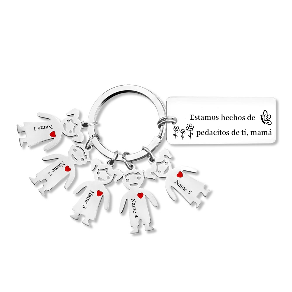 A mi mamá - Llavero 1-6 Nombres Personalizado con Charms de Niños-Jessemade ES