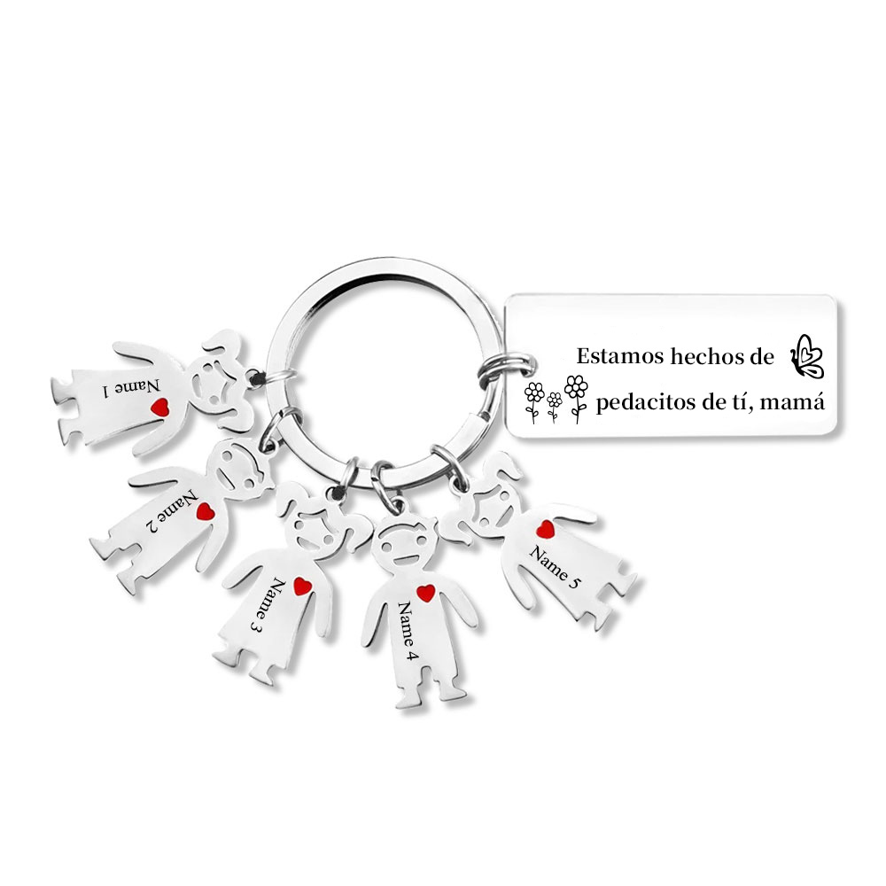 A mi mamá - Llavero 1-6 Nombres Personalizado con Charms de Niños-Jessemade ES
