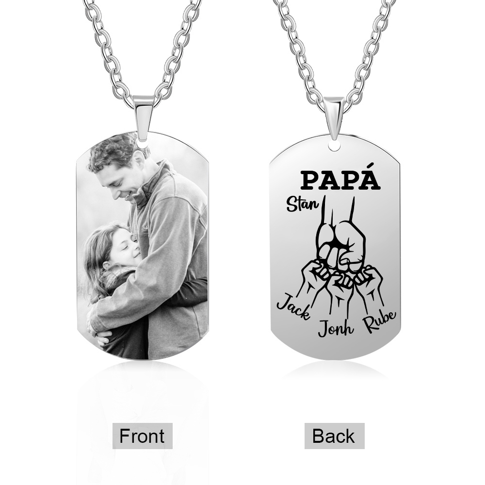 A MI PAPÁ-Collar 2-6 nombres personalizados de placa puño con puño-Jessemade ES