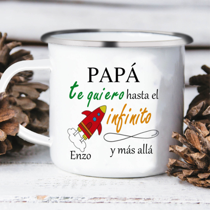 Taza para papá con 1 nombre personalizado-Jessemade ES