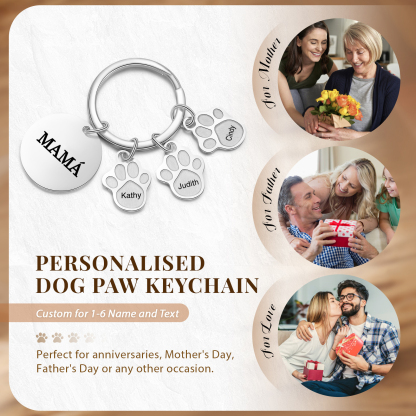 A mi familia - Llavero con 3 nombres personalizados en patas con texto-Jessemade ES