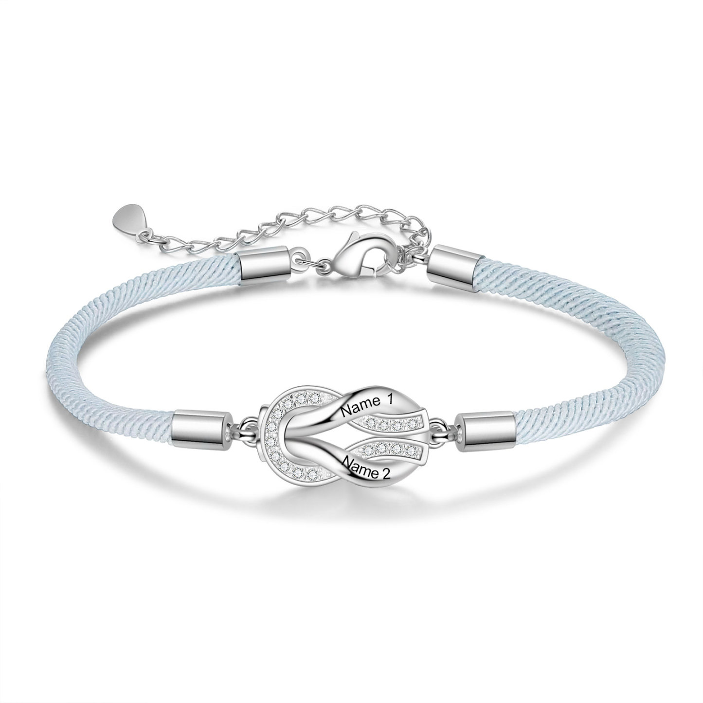 Pulsera para mujer personalizada con 2 nombres nudo infinito-Jessemade ES