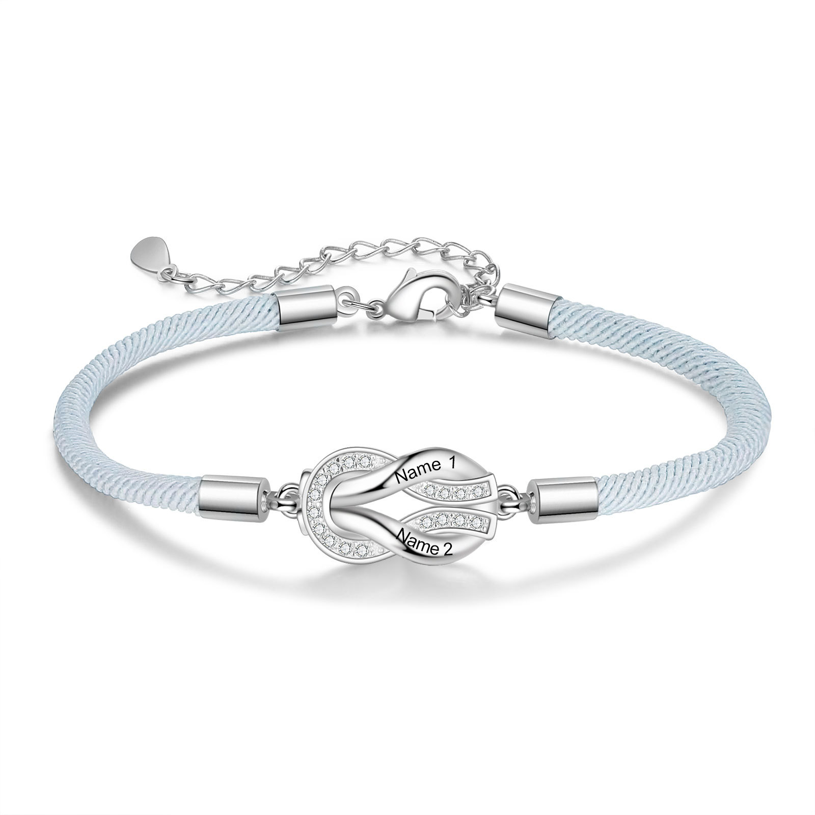 Pulsera para mujer personalizada con 2 nombres nudo infinito-Jessemade ES