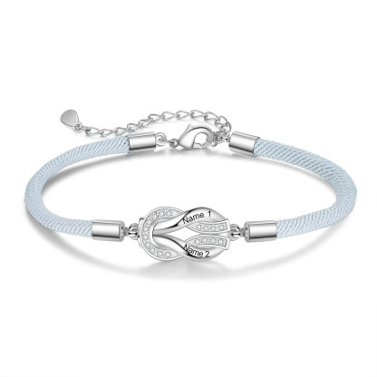 Pulsera para mujer personalizada con 2 nombres nudo infinito-Jessemade ES